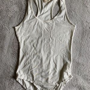 White racer back bodysuit